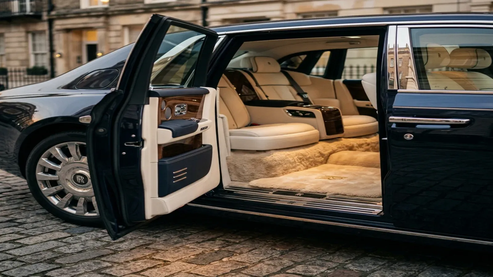 Роскошный салон Rolls-Royce Phantom с отделкой из натуральной кожи альпийских быков и полированного деревянного шпона