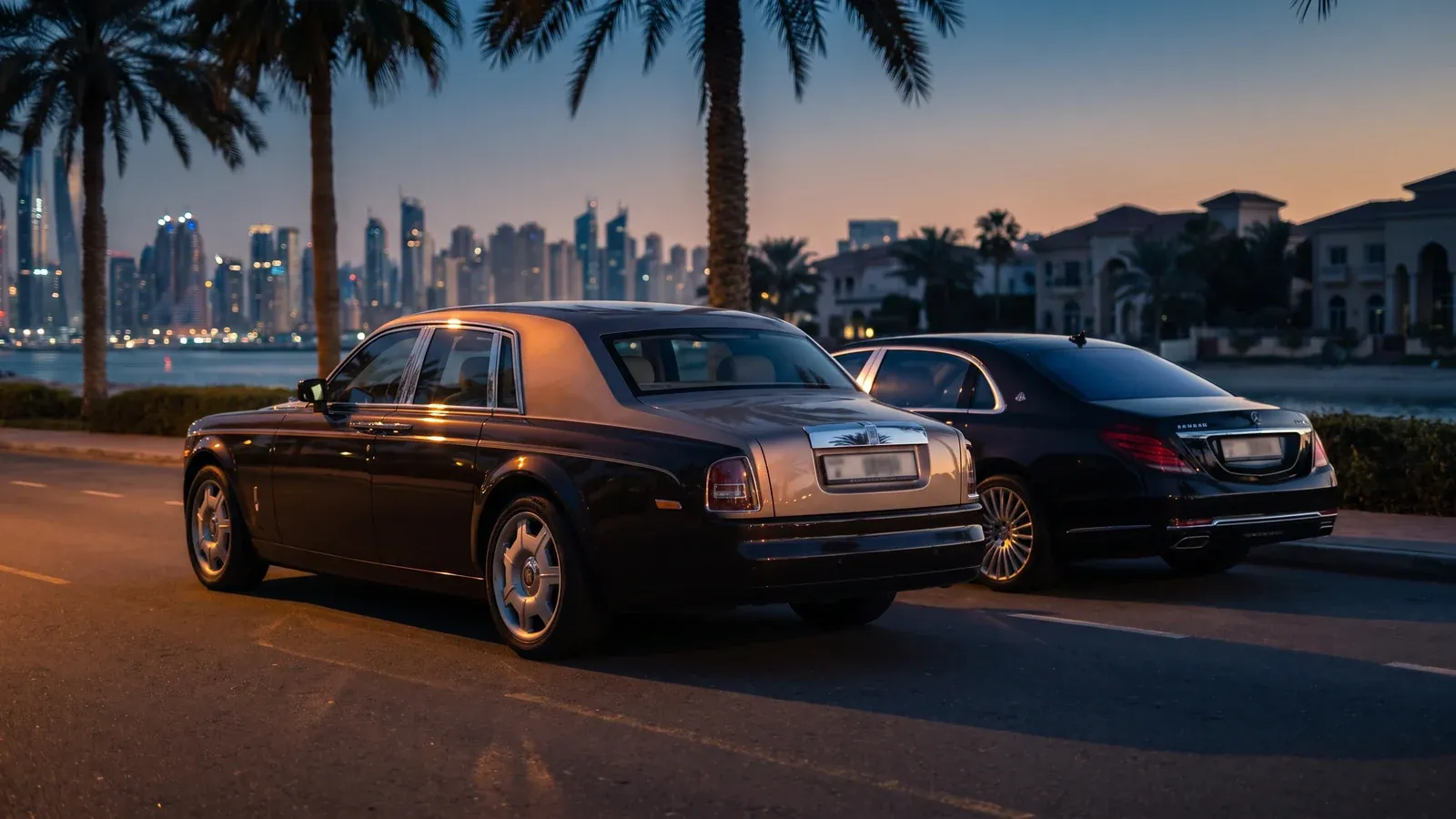 Rear seat view of a Rolls-Royce interior comparing the space and luxury details to a Maybach